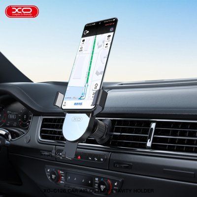 Автотримач XO C126 Mirror face gravity air outlet latch bracket Срібно-чорний 00000000895 фото