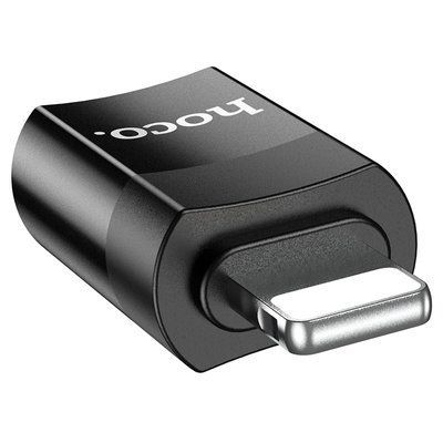 Перехідник HOCO UA17 iP male/Type-C male to USB female two-in-one adapter Black 00000001042 фото