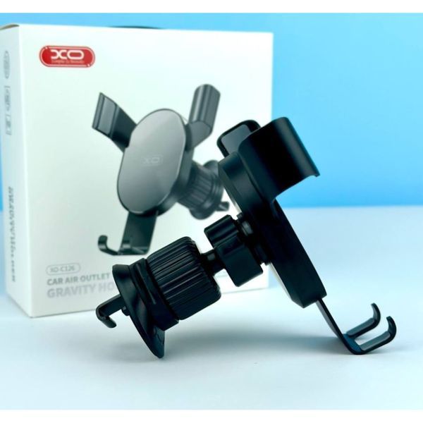 Автотримач XO C126 Mirror face gravity air outlet latch bracket Срібно-чорний 00000000895 фото