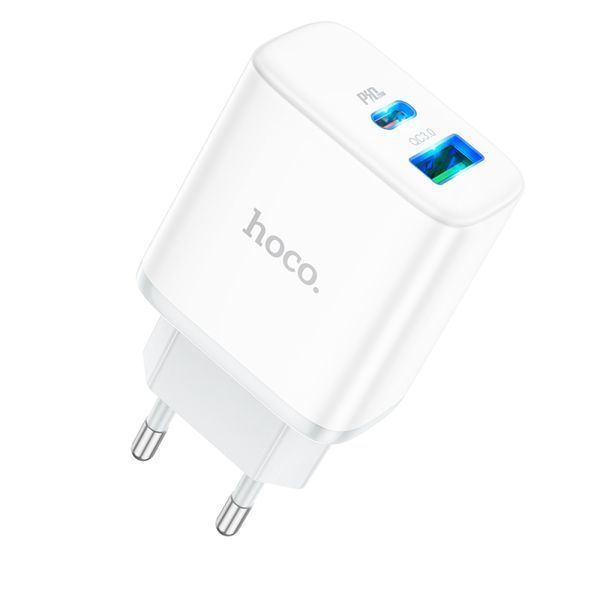 МЗП HOCO C105A Stage 1USB-C/1USB-A/PD20W/QC3.0/3A White 00000000801 фото