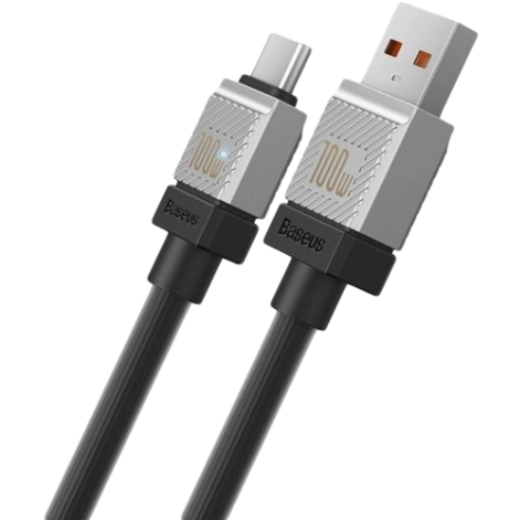 USB кабель Baseus CoolPlay Series Fast Charging Cable USB to Type-C 100W 1m Black CAKW000601 00000001006 фото