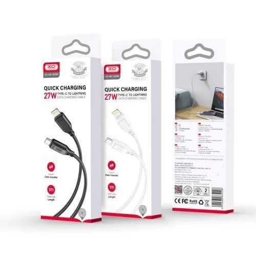 Кабель XO NB-Q236A Braided Type-c to Lightning 27W Data Cable Чорний 00000000939 фото