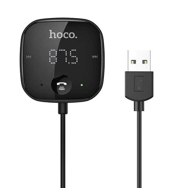 Автомобільний FM-трансмітер (модулятор) Hoco E65 Bluetooth TF/AUX Black 00000000023 фото