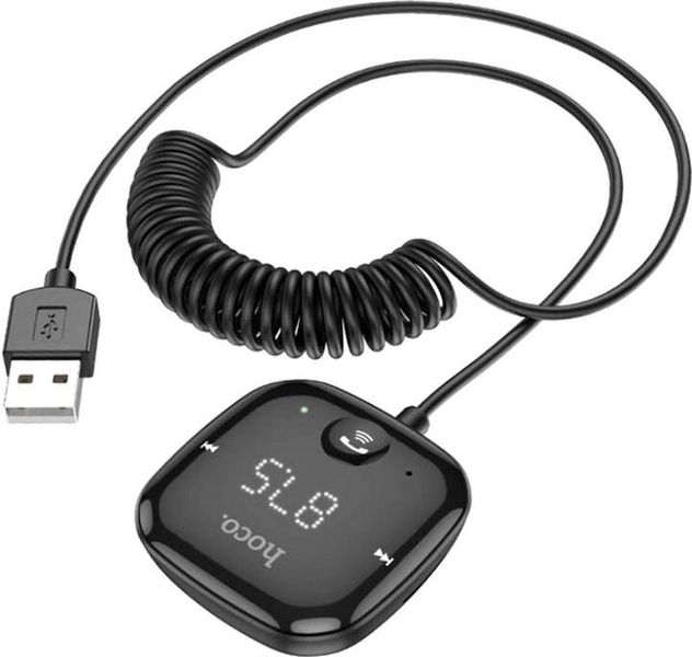 Автомобільний FM-трансмітер (модулятор) Hoco E65 Bluetooth TF/AUX Black 00000000023 фото