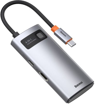 USB-хаб Baseus Metal Gleam Series 4-in-1 Multifunctional CAHUB-CY0G Gray 00000002037 фото