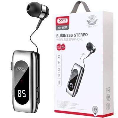 Блютуз гарнітура XO BE37 with digital displey Чорна 00000000481 фото