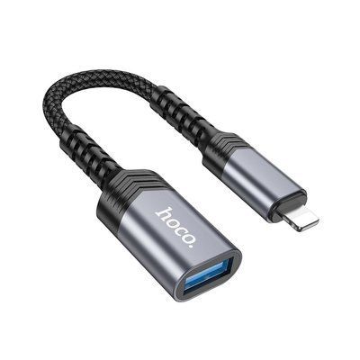 Перехідник HOCO UA24 Type-C male to USB female 3.0 converter Metal gray 00000001039 фото