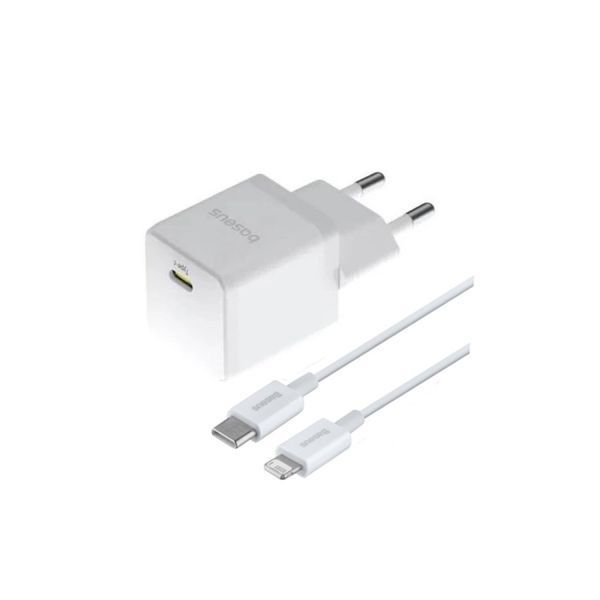 МЗП Baseus Palm Fast Charger 1C 20W Cable Type-C to Lightning White E0116400 00000000746 фото