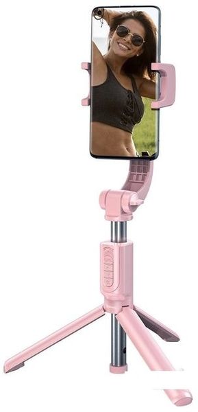 Монопод-трипод,селфі-палка Baseus Lovely Uniaxial Bluetooth Folding Stand Selfie Stabilizer Pink (SULH-04) 00000008853 фото