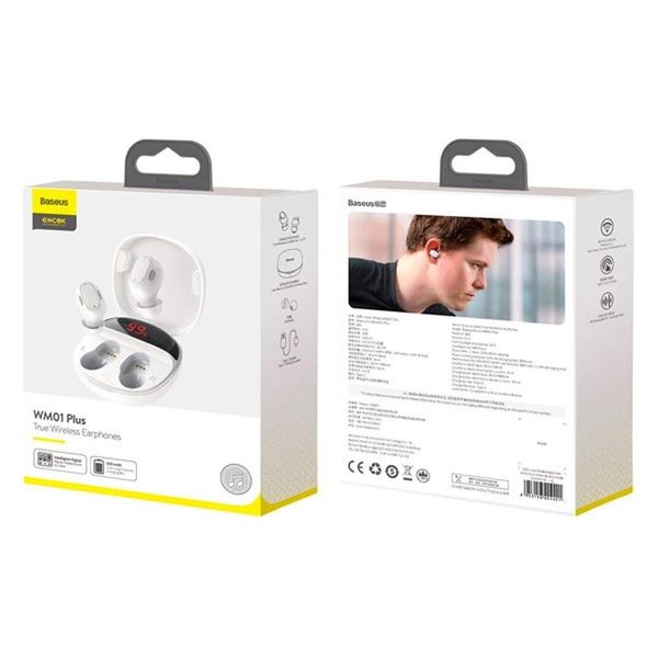 Бездротові навушники Bluetooth Baseus Encok True Wireless Earphones Plus NGWM010002 White 00000001398 фото