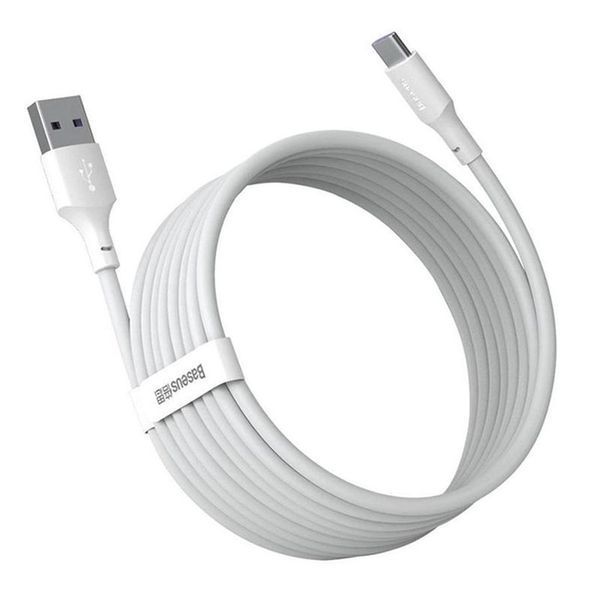 USB кабель Baseus Simple Wisdom Data Cable Kit USB to Type-C 5A (2PCS/Set) 1.5m White TZCATZJ-02 00000000953 фото