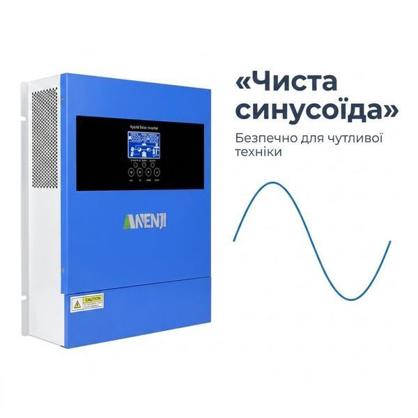 4.2 кВт LiFePO4 Комплект резервного живлення Інвертор Anenji WiFi 24 В + 2 акумулятора 12V 100Ah Foursun 00000001102 фото