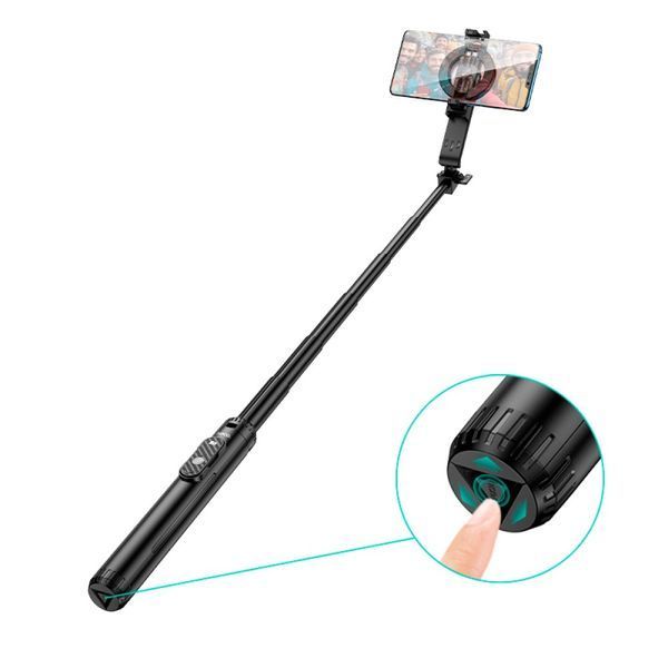 Селфі-палиця трипод HOCO K25 Sherkhan MagSafe alum.alloy live broadcast holder 1,5m Black 00000000638 фото
