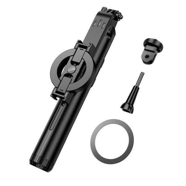 Селфі-палиця трипод HOCO K25 Sherkhan MagSafe alum.alloy live broadcast holder 1,5m Black 00000000638 фото
