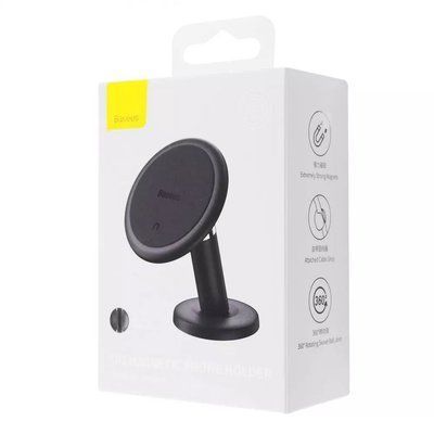 Автомобільний магнітний тримач для телефону (холдер) на торпеду Baseus C01 Magnetic Stick-on Black 00000000581 фото