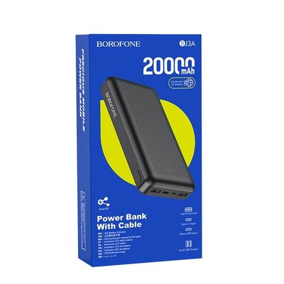 Power Bank Borofone BJ3A Minimalist 20000mAh Black 00000001890 фото