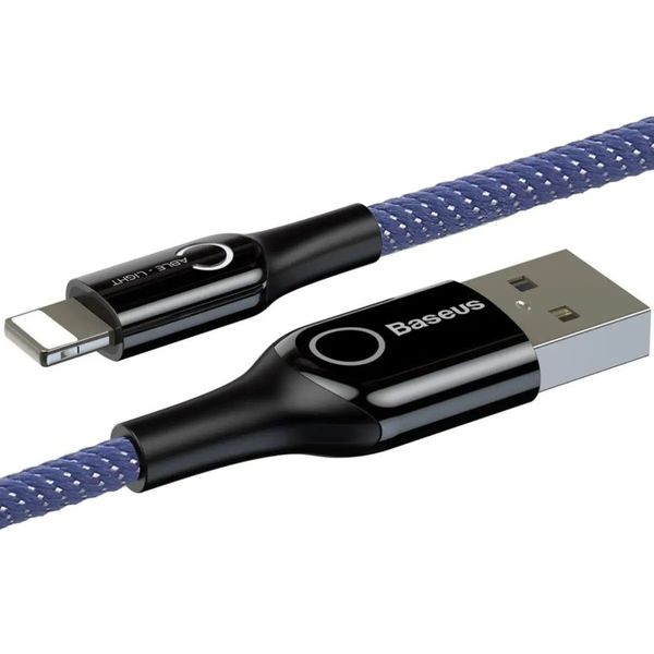 Кабель Baseus C-shaped Light Intelligent power-off Cable for Lightning 2.4A (CALCD-03) Blue 00000000076 фото