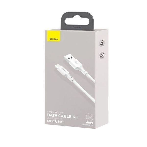 USB кабель Baseus Pudding Series Fast Charging Cable USB to Type-C 100W 1.2m White P10355703221-00 00000001009 фото