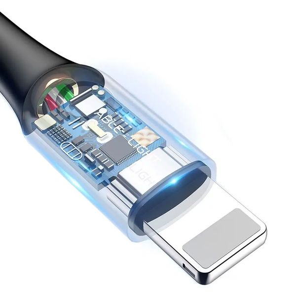 Кабель Baseus C-shaped Light Intelligent power-off Cable for Lightning 2.4A (CALCD-03) Blue 00000000076 фото