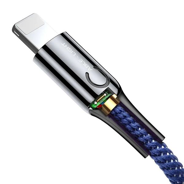 Кабель Baseus C-shaped Light Intelligent power-off Cable for Lightning 2.4A (CALCD-03) Blue 00000000076 фото