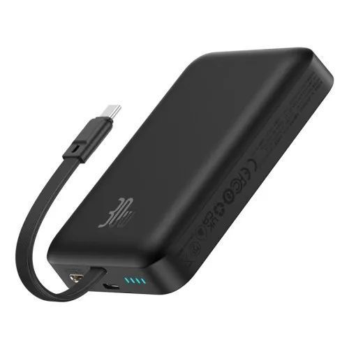 Зовнішній акумулятор (повербанк) Baseus Magnetic Mini Wireless Type-C Edition 10 000 mAh 30W Black 00000000298 фото