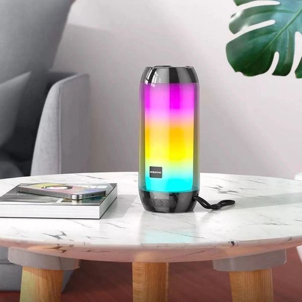 Бездротова портативна колонка Bluetooth Borofone BR25 Crazy sound colorful luminous Black 00000000018 фото