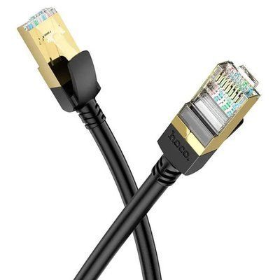Інтернет кабель HOCO US02 Level pure copper gigabit ethernet cable 1Gb 125Mb/s 1m. Чорний 00000001011 фото