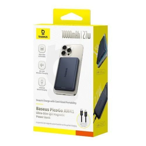 Зовнішній акумулятор (повербанк) Baseus PicoGo AM41 Ultra-Slim Qi2 Magnetic 00000000297 фото