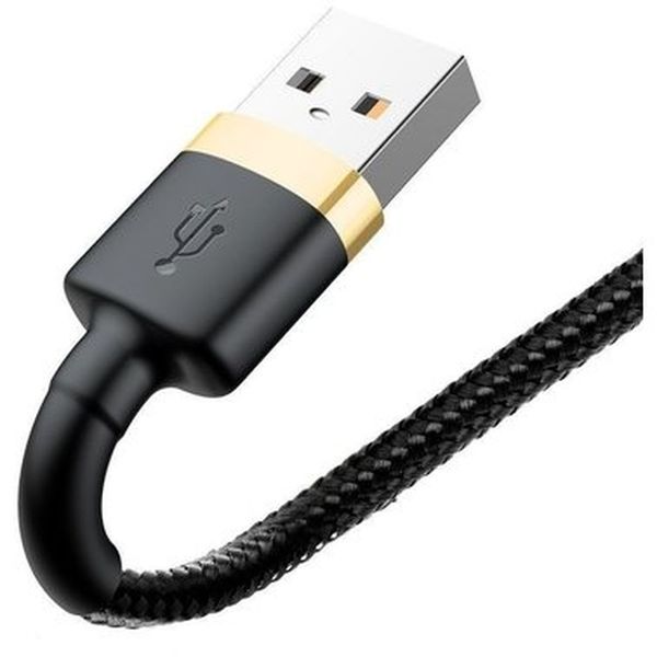 Кабель Baseus Cafule USB to lightning 1.5A 2m(CALKLF-CV1) Black & Gold 00000000150 фото