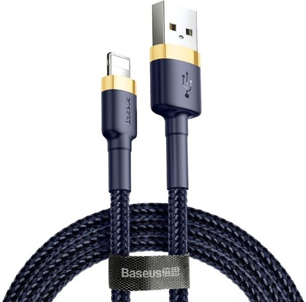 Кабель Baseus Cafule USB to lightning 1.5A 2m(CALKLF-CV1) Black & Gold 00000000150 фото