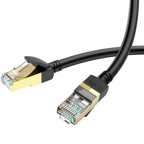 Інтернет кабель HOCO US02 Level pure copper gigabit ethernet cable 1Gb 125Mb/s 5m. Чорний 00000001012 фото
