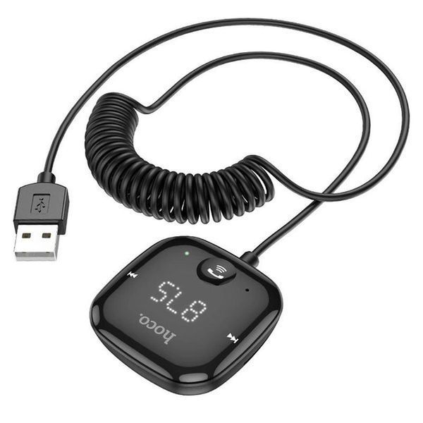 Автомобільний FM-трансмітер (модулятор) Hoco E65 Bluetooth TF/AUX Black 00000000590 фото