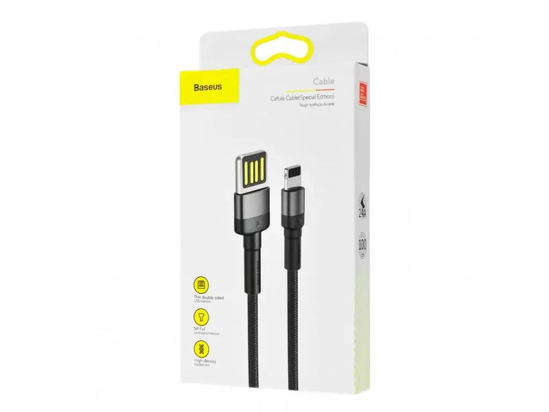 Кабель Baseus Cafule USB For Lightning 2.4A 1м. (CALKLF-GG1) Black 00000000124 фото