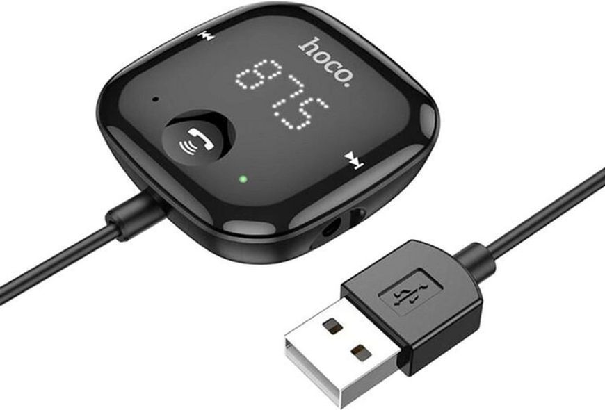 Автомобільний FM-трансмітер (модулятор) Hoco E65 Bluetooth TF/AUX Black 00000000590 фото