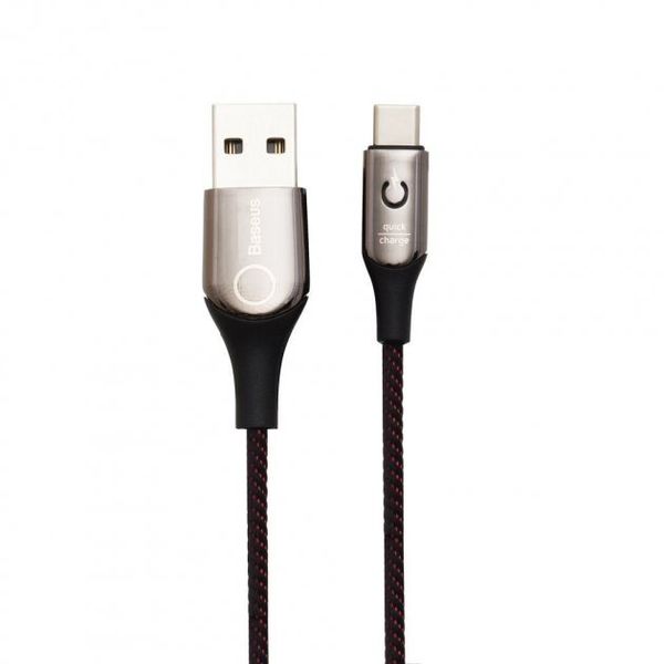 Кабель Baseus C-shaped Light Intelligent power-off Cable USB For Type-C 3A (CATCD) Black 00000000077 фото