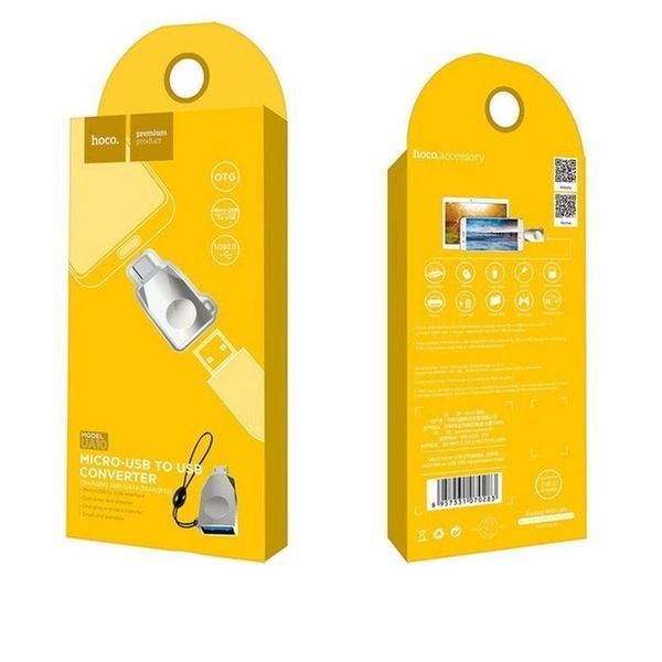 Перехідник-OTG HOCO UA10 Micro-USB Adapter Silver-Nickel 00000001010 фото