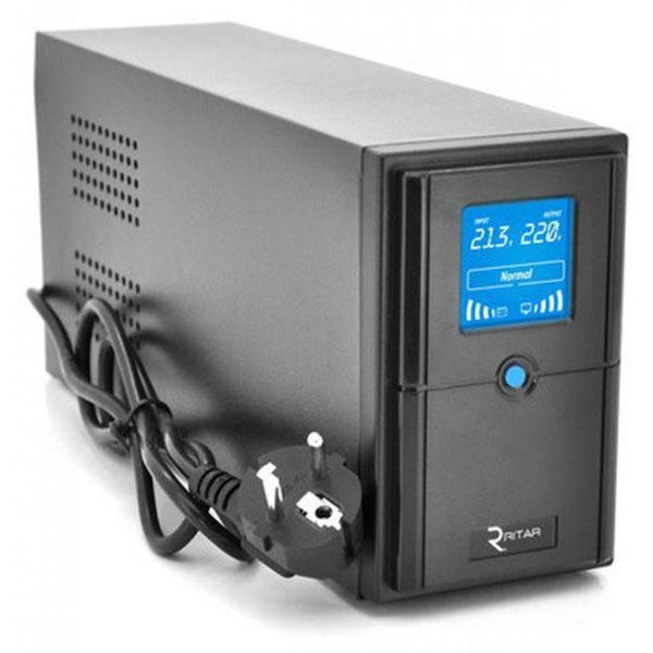 ДБЖ Ritar E-RTM1200 (720W) ELF-D, LCD, AVR, 3st, 3xSCHUKO socket, 2x12V7Ah, metal Case. Q2 (405*195*285) 10.2 кг (340*120*190) 00000009560 фото