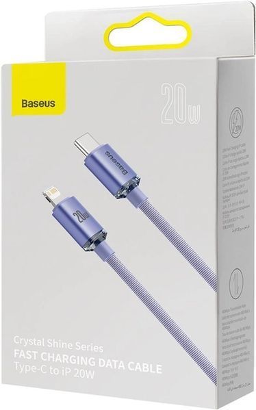 PD кабель Baseus Crystal Shine Series Fast Charging Type-C to iP 20W 1.2mPurple CAJY000205 00000000317 фото