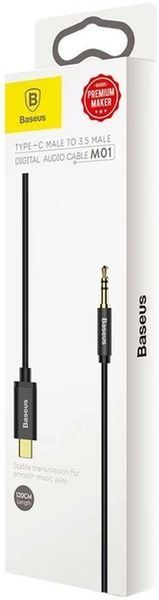 Аудіокабель Baseus Yiven M01 Type-C to AUX(3,5) 1,2m. Black CAM01-01 00000001018 фото