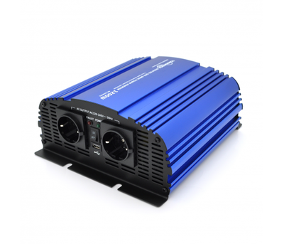 Інвертор напруги Tommatech MS-1200, 12V/220V, 1200W з апроксимованою синусоїдою, 2Shuko, USB, клемні дроти, 2 запобіжники, Q4 00000009329 фото