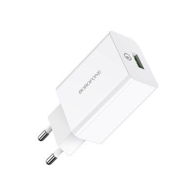 МЗП BOROFONE BA21A Long QC3.0 1USB/3A/18W білий 00000000764 фото