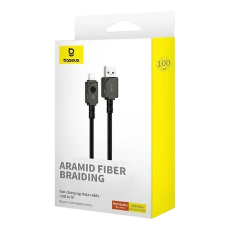 USB кабель Baseus CoolPlay Series Fast Charging Cable USB to iP 2.4A 2m Black CAKW000501 00000000971 фото