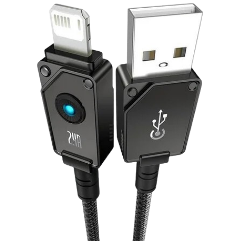 USB кабель Baseus CoolPlay Series Fast Charging Cable USB to iP 2.4A 2m Black CAKW000501 00000000971 фото
