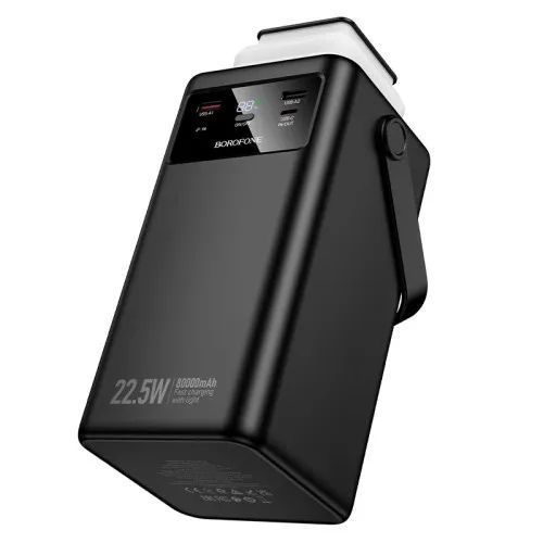 Зовнішній акумулятор (повербанк) BOROFONE BJ65B High 22.5W+PD20W+four-cables 80000mAh чорна 00000000248 фото