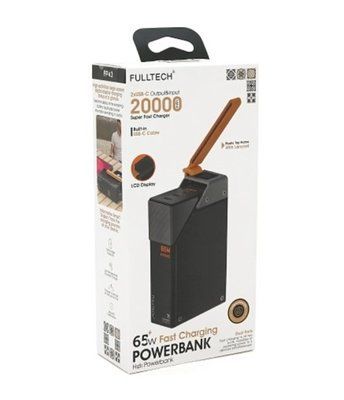 Зовнішній акумулятор (павербанк) Fulltech FP43 20000mAh 65W Black 00000000009 фото