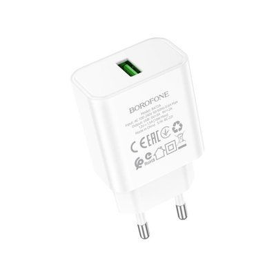 МЗП BOROFONE BA72A Spring 18W/QC3.0/1USB білий 00000000766 фото