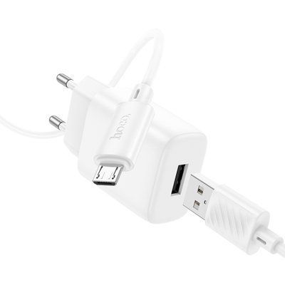 МЗП HOCO C134A Solid single-port charger set 2,4A (Micro) White 00000000818 фото
