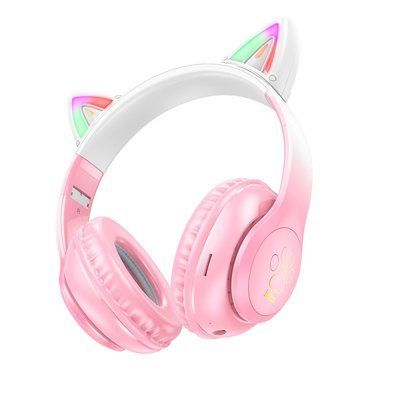 Навушники накладні HOCO W42 Cat Ears over-ear BT headphones BT5.3 Cherry Blossom 00000000404 фото