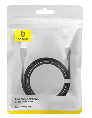 USB кабель Baseus Pudding Series Fast Charging Cable USB to Type-C 100W 2m Black P10355703111-01 00000000970 фото