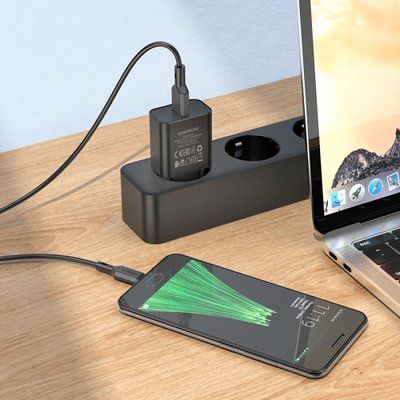 МЗП BOROFONE BA72A Spring 18W/QC3.0/1USB чорний 00000000767 фото